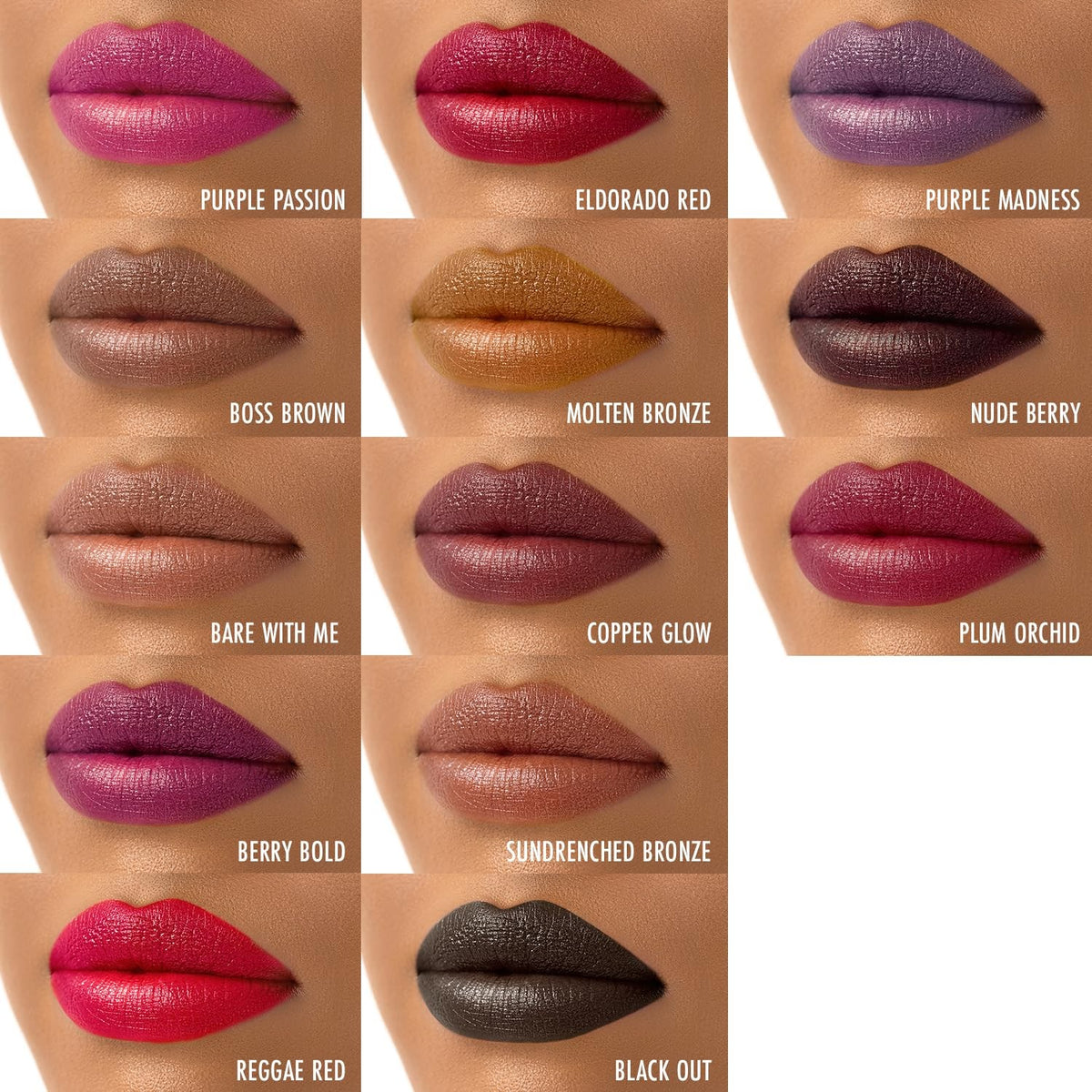 Lipstick Set - Molten Bronze, Long-Lasting Moisturizing Lip Colors (Pack of 3)