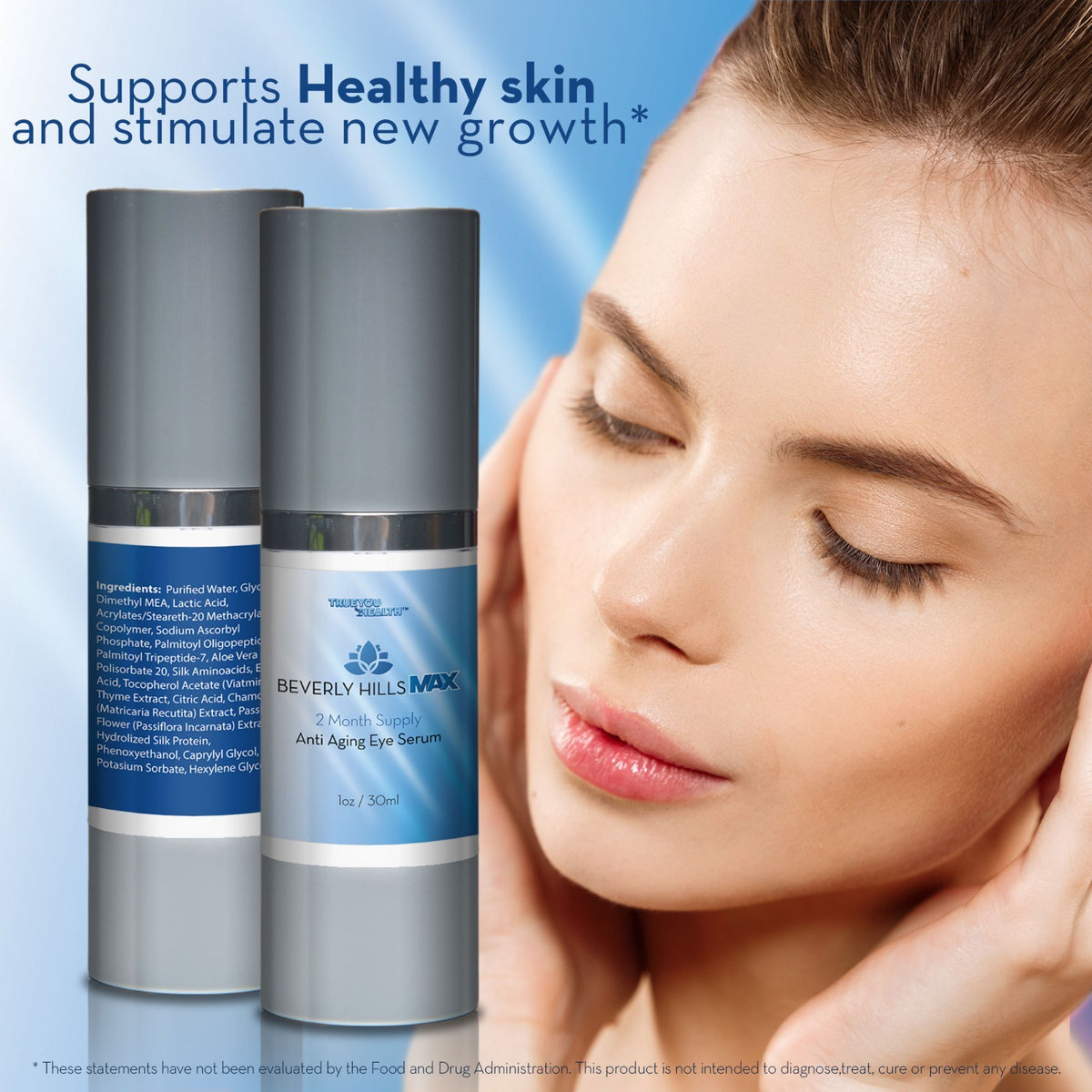 Anti-Aging Eye Serum for Dark Circles Wrinkles & Puffiness - 2 Month Supply
