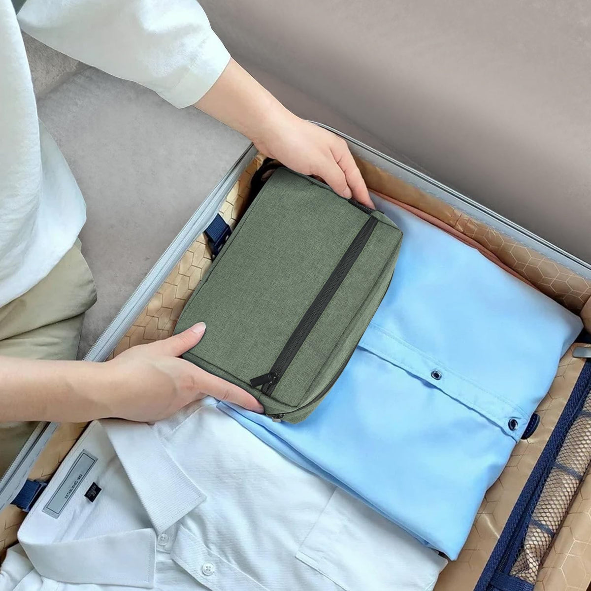 Men's Travel Toiletry Bag Waterproof Organizer for Shaving & Personal Care
