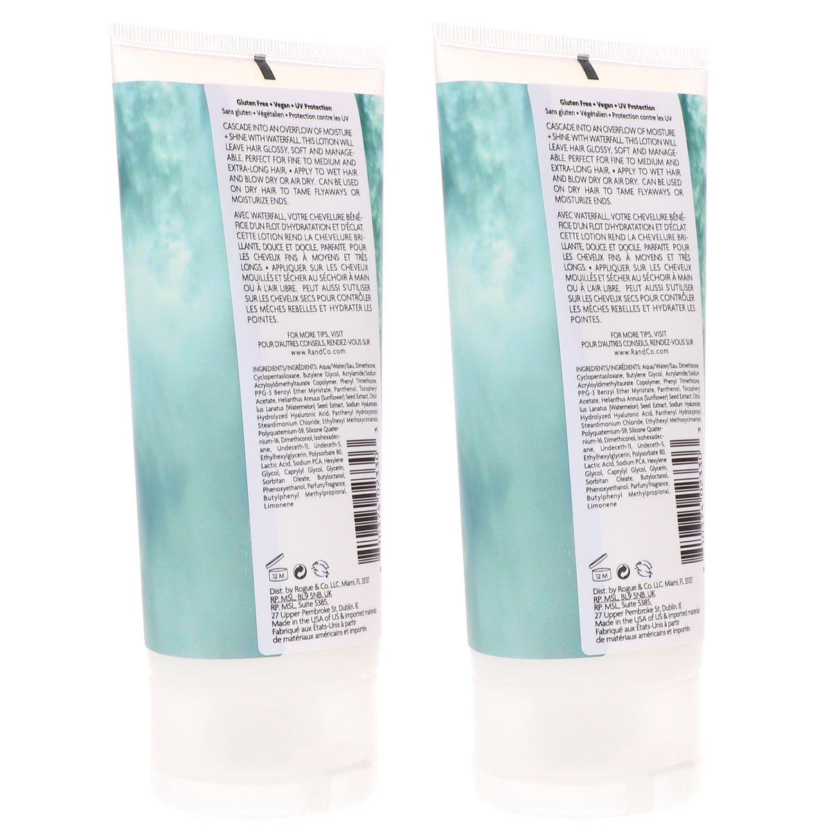 Waterfall Moisture and Shine Hair Lotion 5 oz 2 Pack - Soft, Glossy Finish