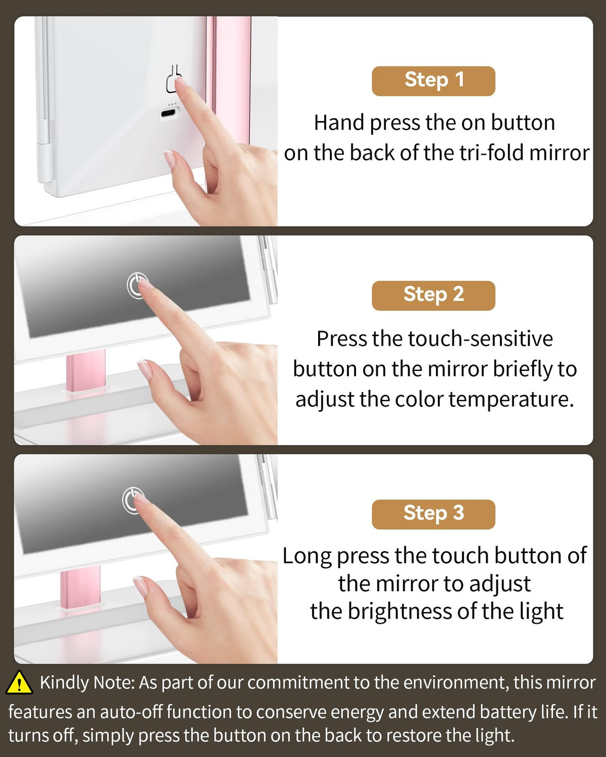 Rechargeable Lighted Makeup Vanity Mirror with 76 LED Lights & Magnification