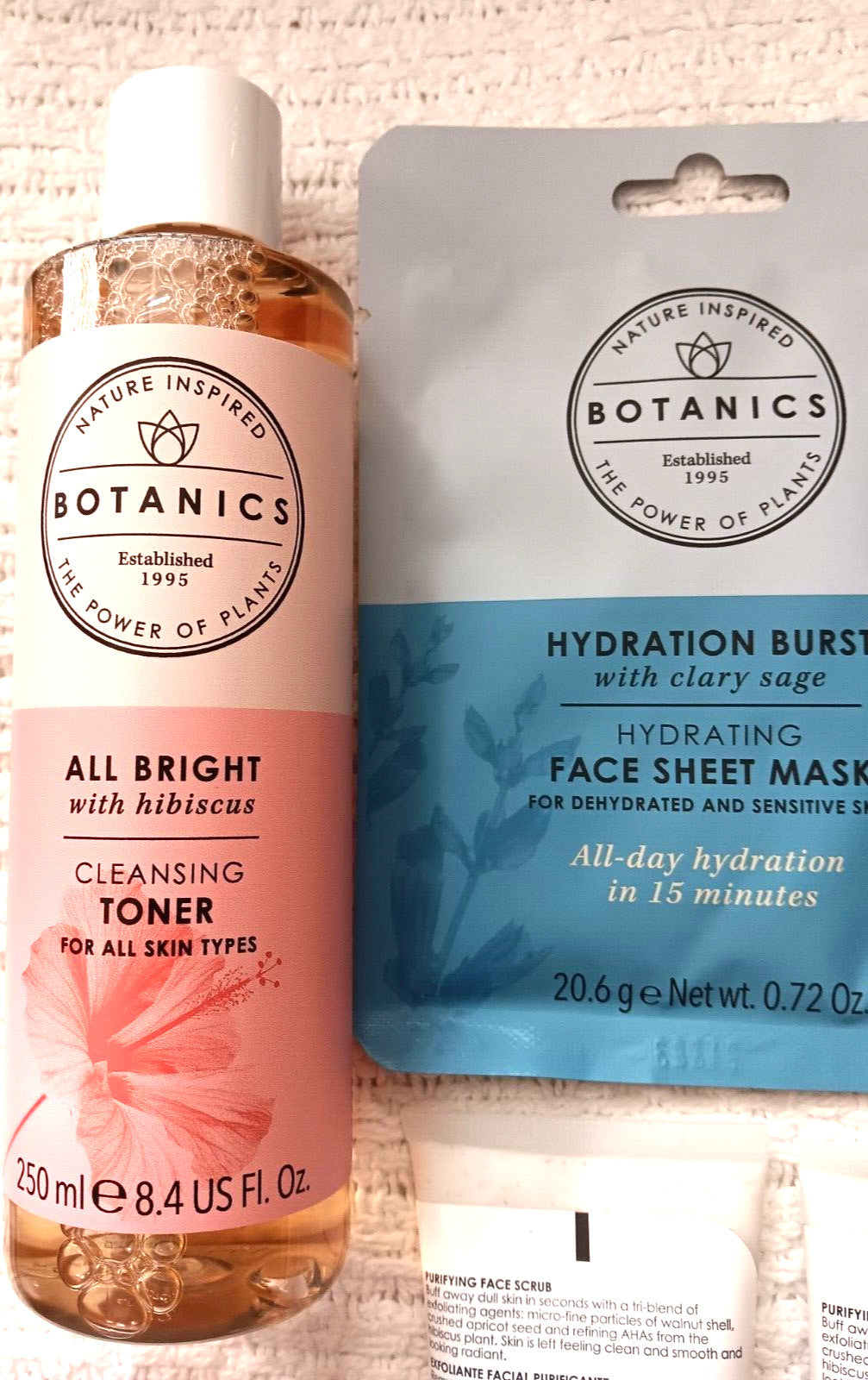 Hibiscus Face Scrub & Sheet Mask Set for Skin Refreshing - Botanics