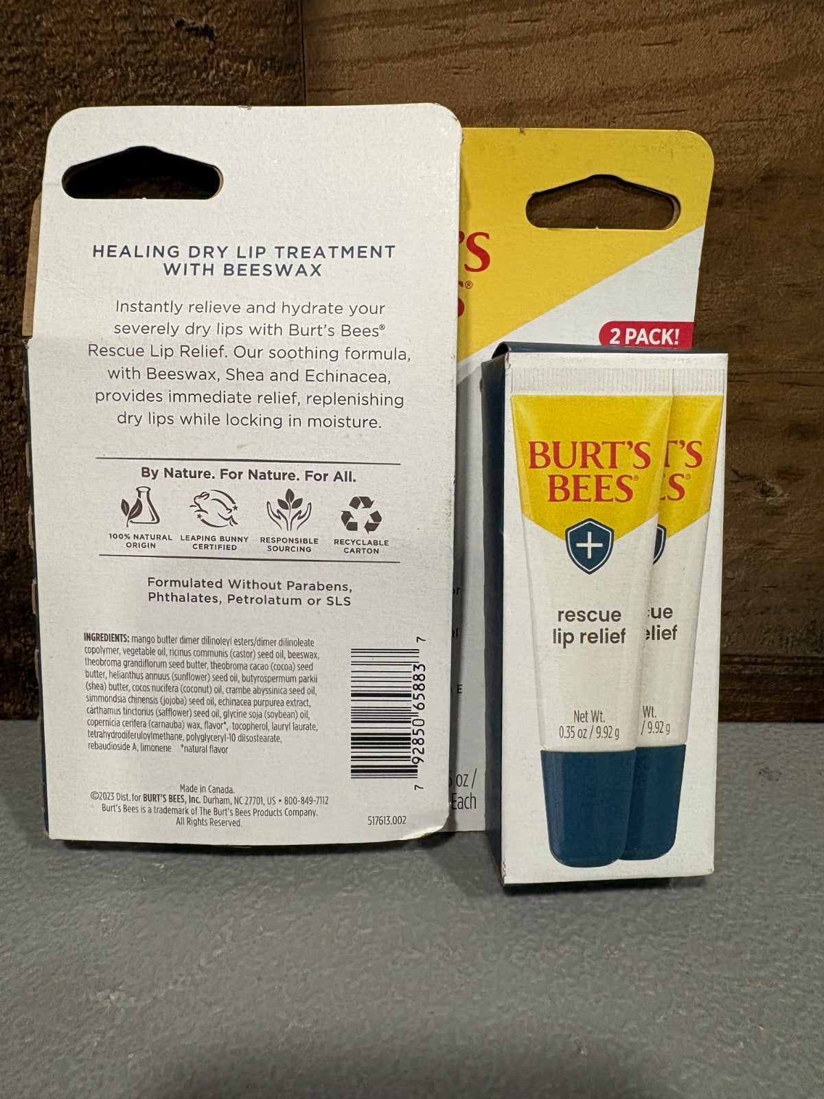 Burt's Bees Rescue Lip Relief 2-Pack - Medicated Lip Balm 0.35 oz