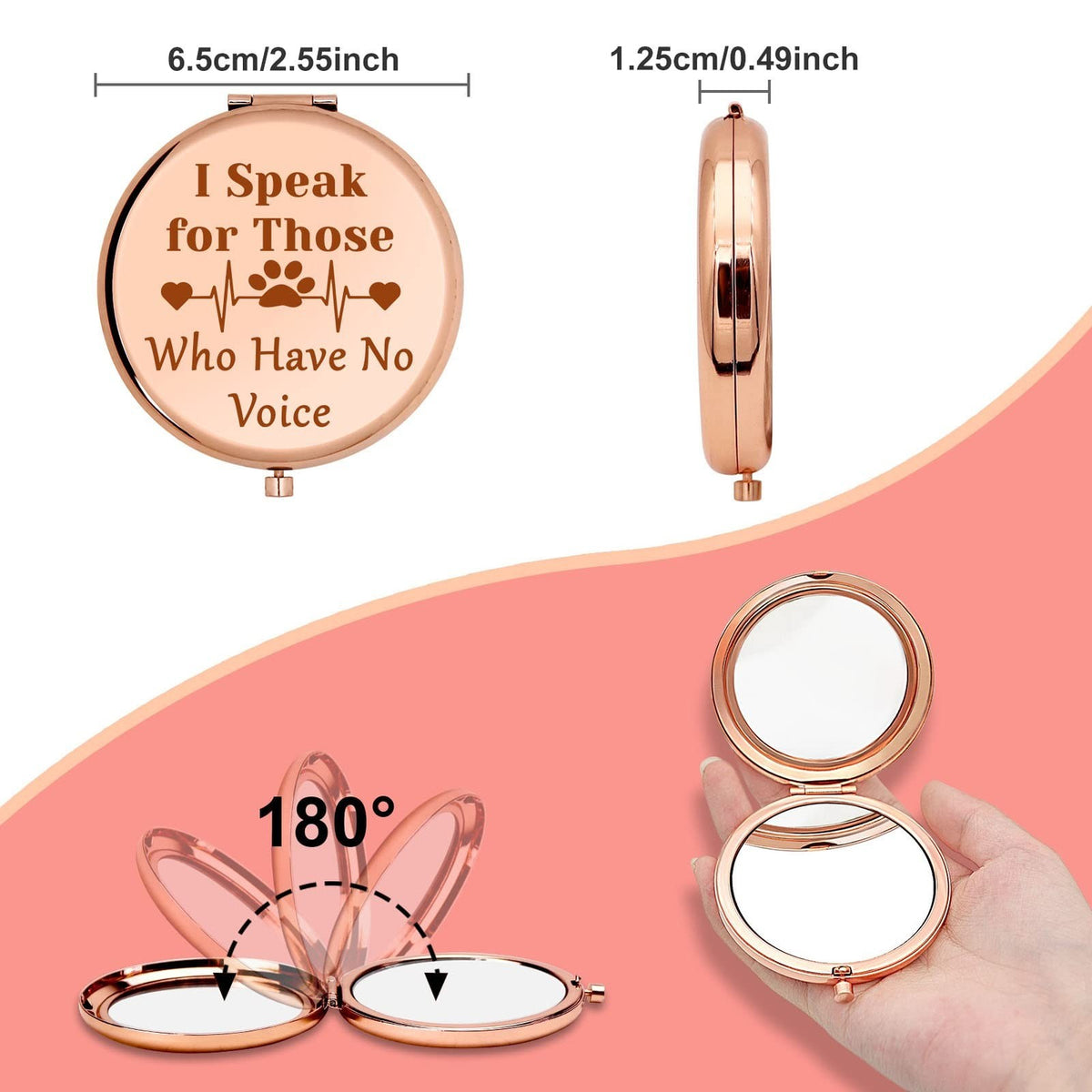 Animal Rescue Compact Mirror for Veterinarians and Animal Lovers