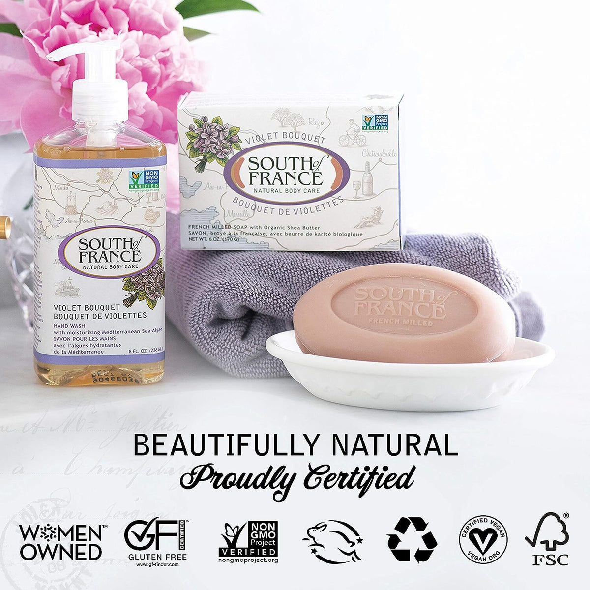 South of France French Milled Soap, Violet Bouquet, 6 Ounces