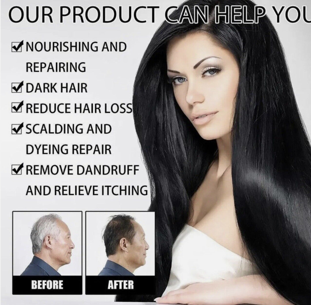 Hair Dye Color Shampoo Set Black – Mask & Spray