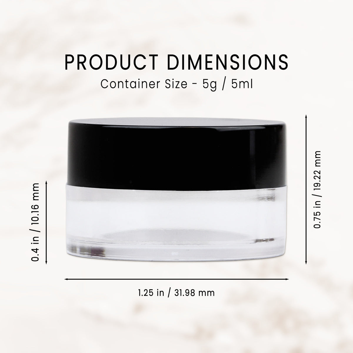 High Quality Acrylic Sample Jars Set - BPA Free, 5g/5ml, 50 Count