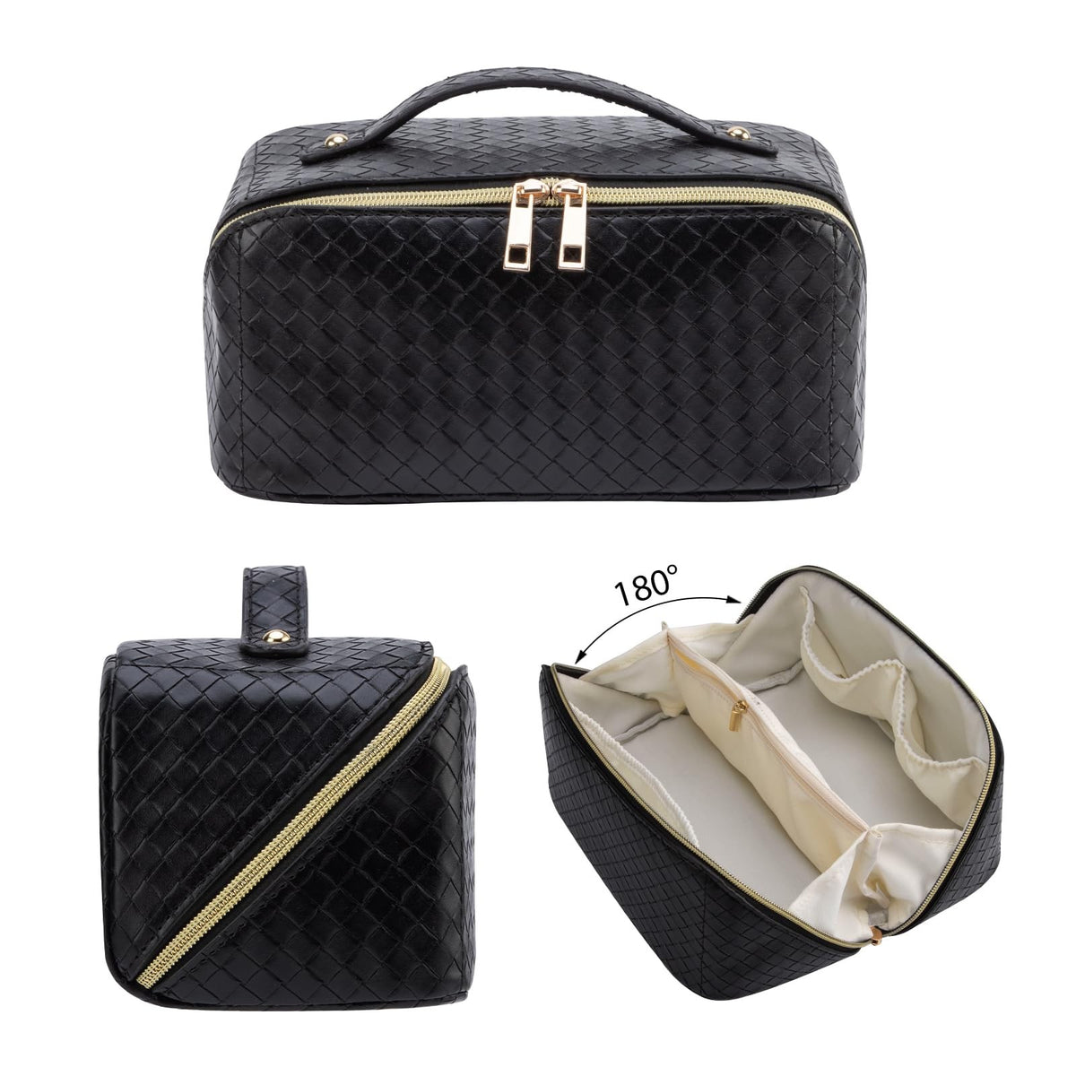 Large Capacity Waterproof Travel Makeup Bag with Multiple Compartments