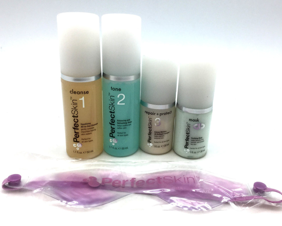 PerfectSkin Cleansing Toner & Gel Mask Set with Eye Puff Relief