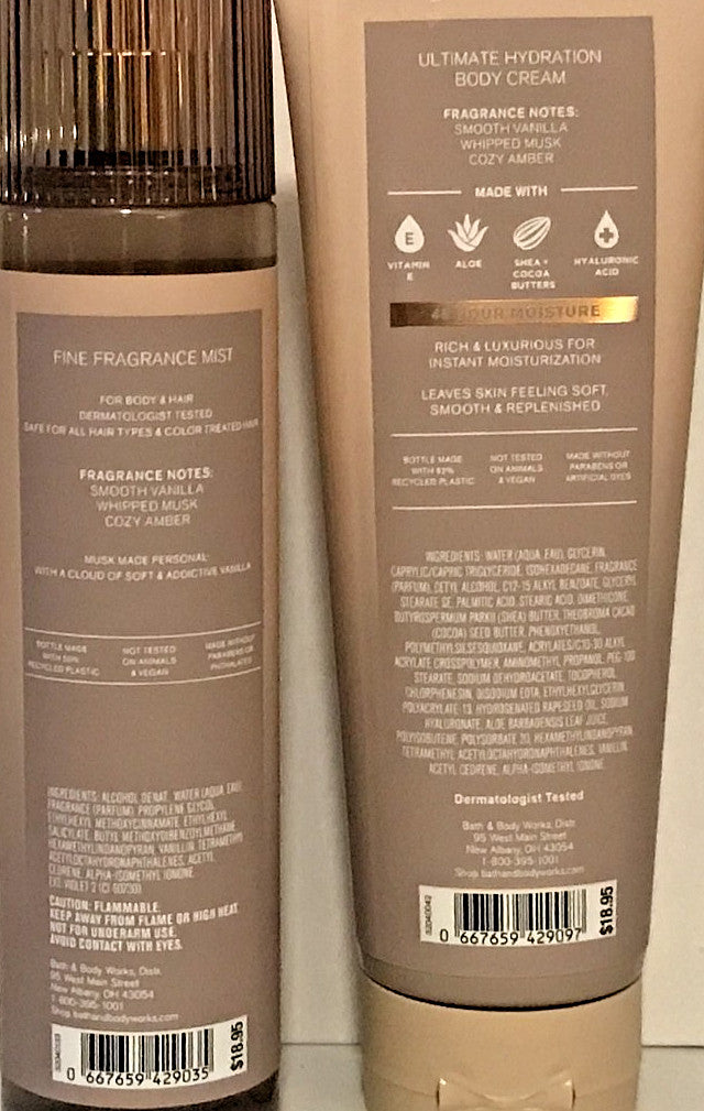 Warm Musk Body Cream & Fragrance Mist Set - 8 oz