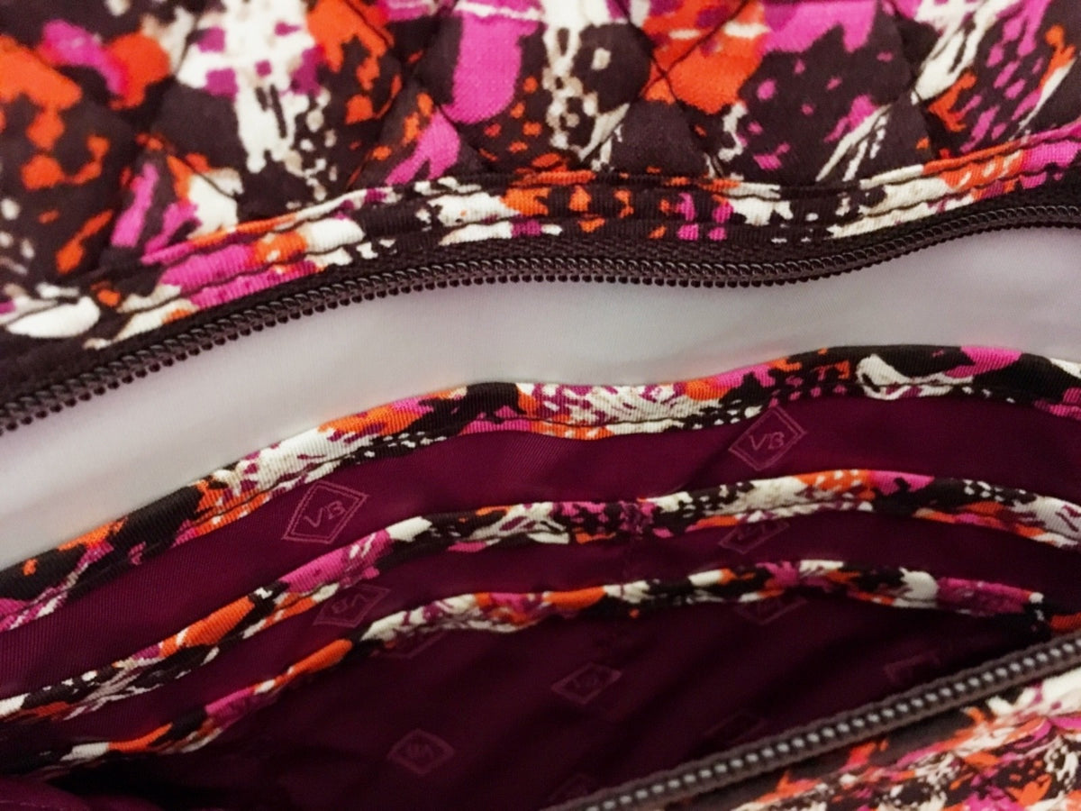 Vera Bradley Hanging Organizer Travel Cosmetic Bag with Compartments - Houndstooth Tweed