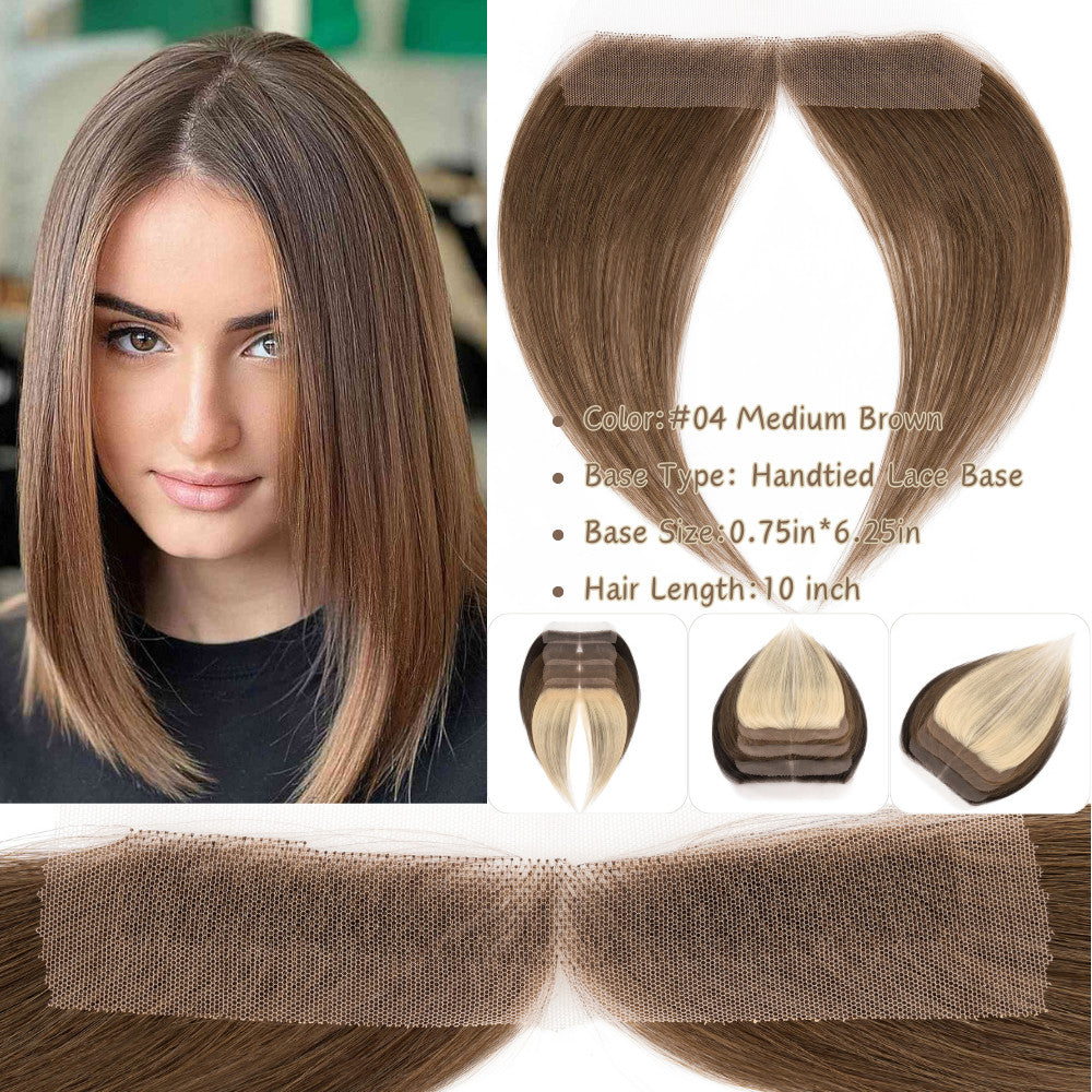 Women Hairline Receding Hair Topper Cover-Up with Lace/PU Base - Human Hair