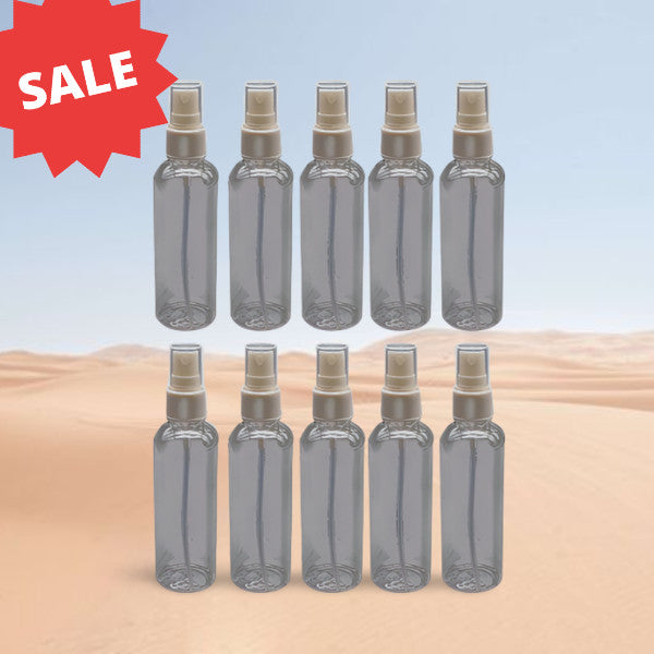 10 Pack 100mL Transparent Plastic Spray Bottles Refillable Mist Sprays