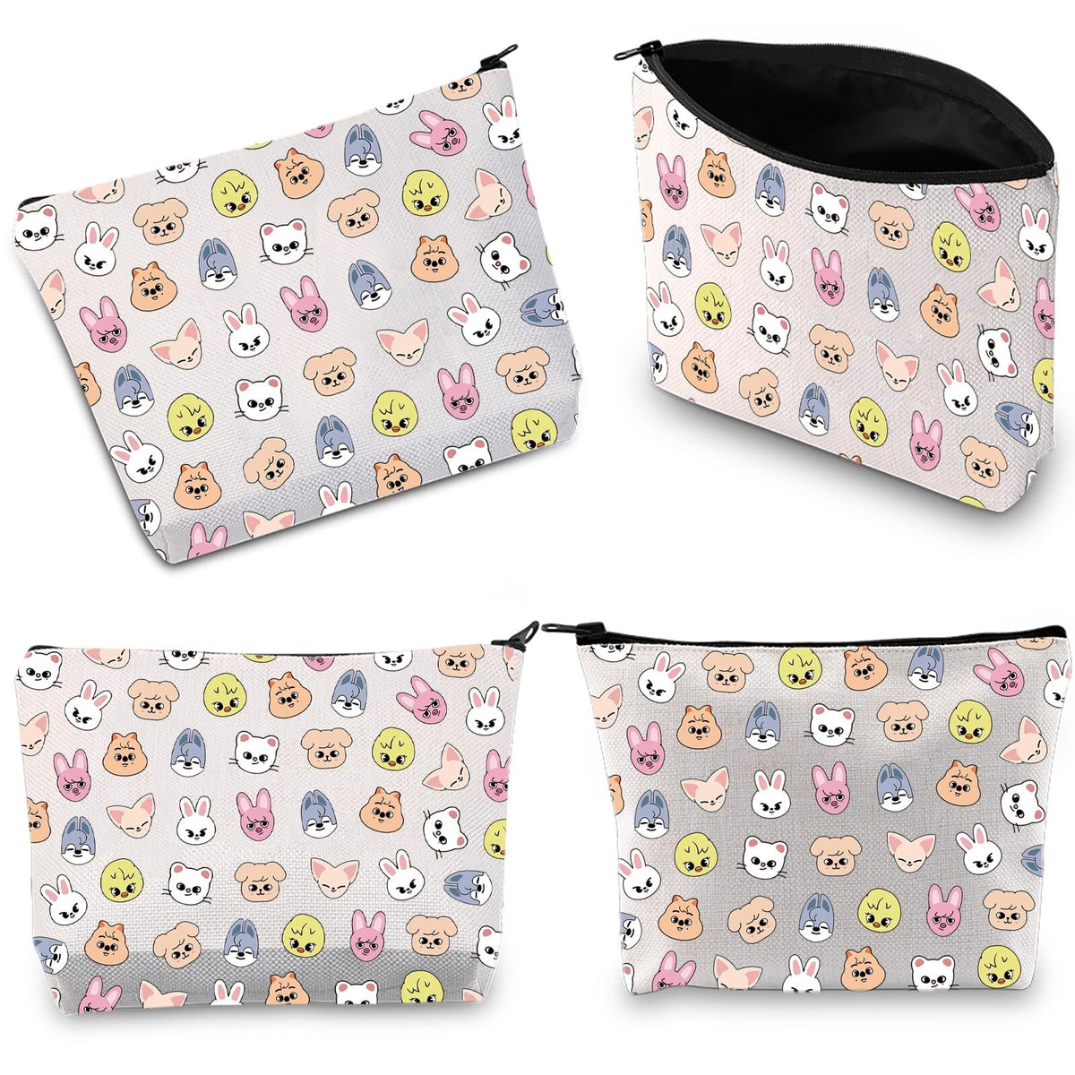 Kpop Korean Fans Cosmetic Makeup Bag with Cartoon Character - Travel & Gift Ready