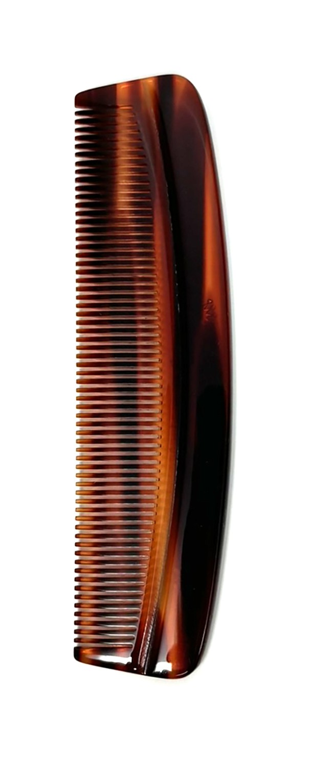 Handmade Swiss Cellulose Acetate Comb - Tortoise Brown, 4.6 x 1.1 Inches