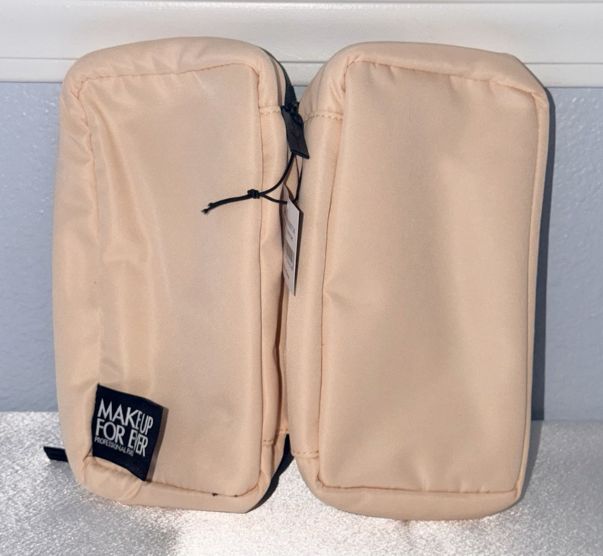 Makeup Organizer Pouch with Tag - Light Peach Cosmetic Bag