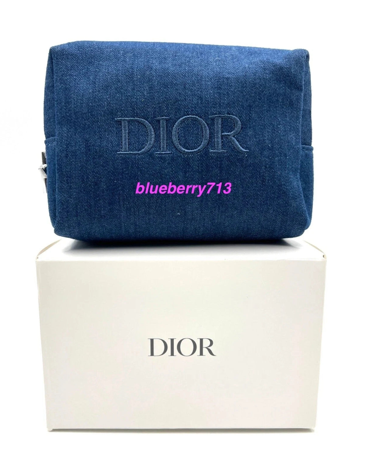 Denim Cosmetic Makeup Zipper Bag Pouch - Blue, Travel & Light Use