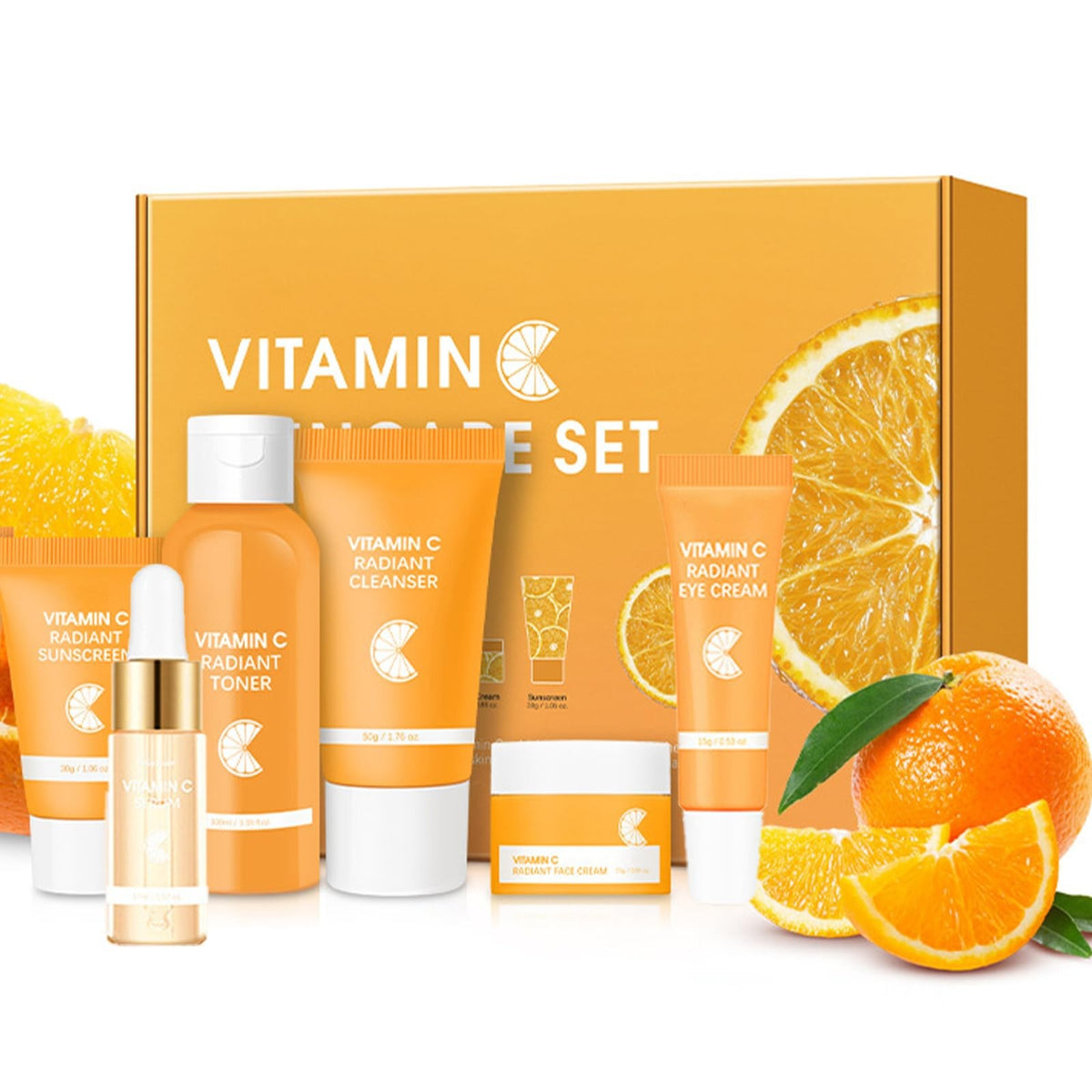 Vitamin C Skincare Gift Set for Teen Girls - 6 Piece Moisturizing & Brightening Kit