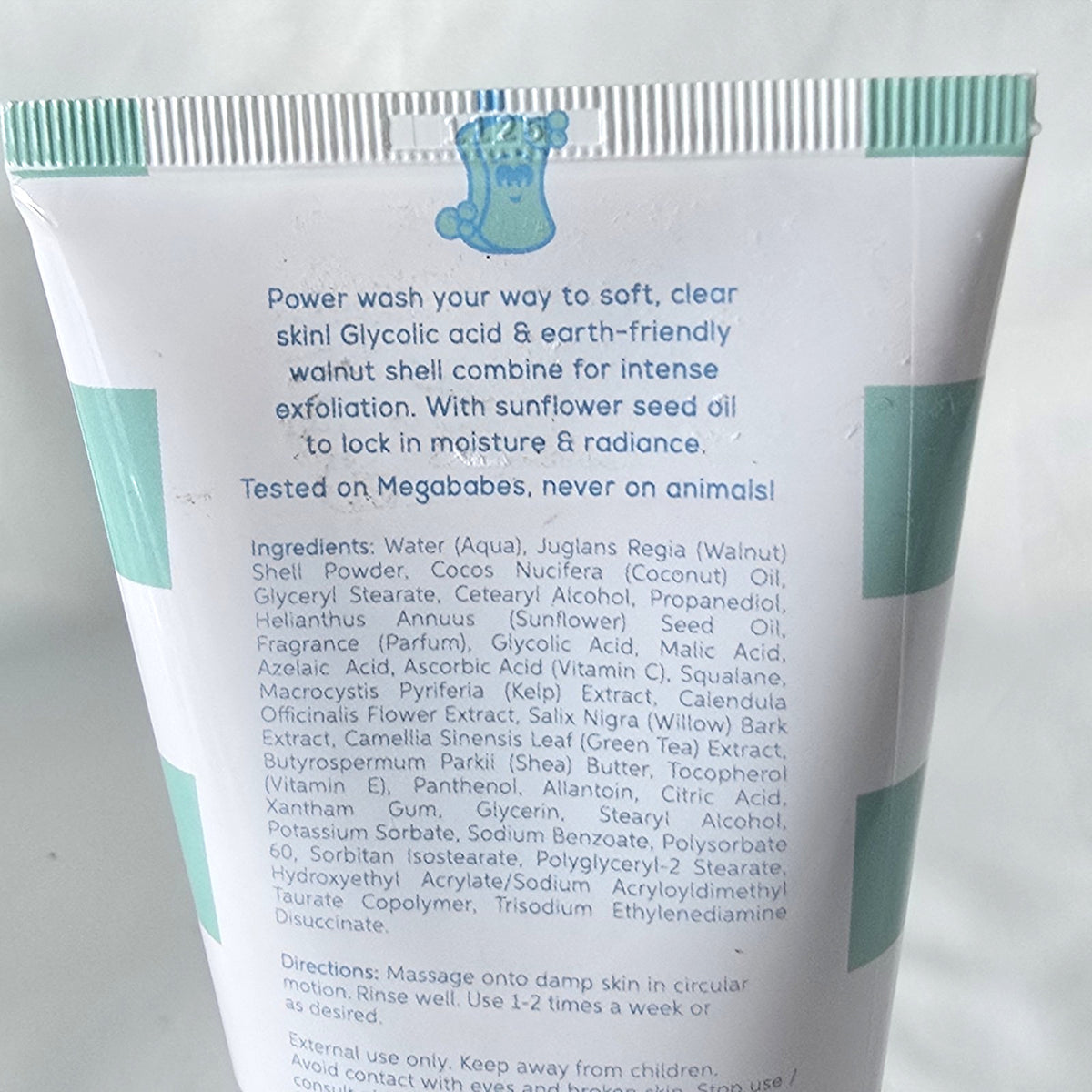 Megababe Power Wash Body Scrub 6oz Exfoliating Soapy Cleanser