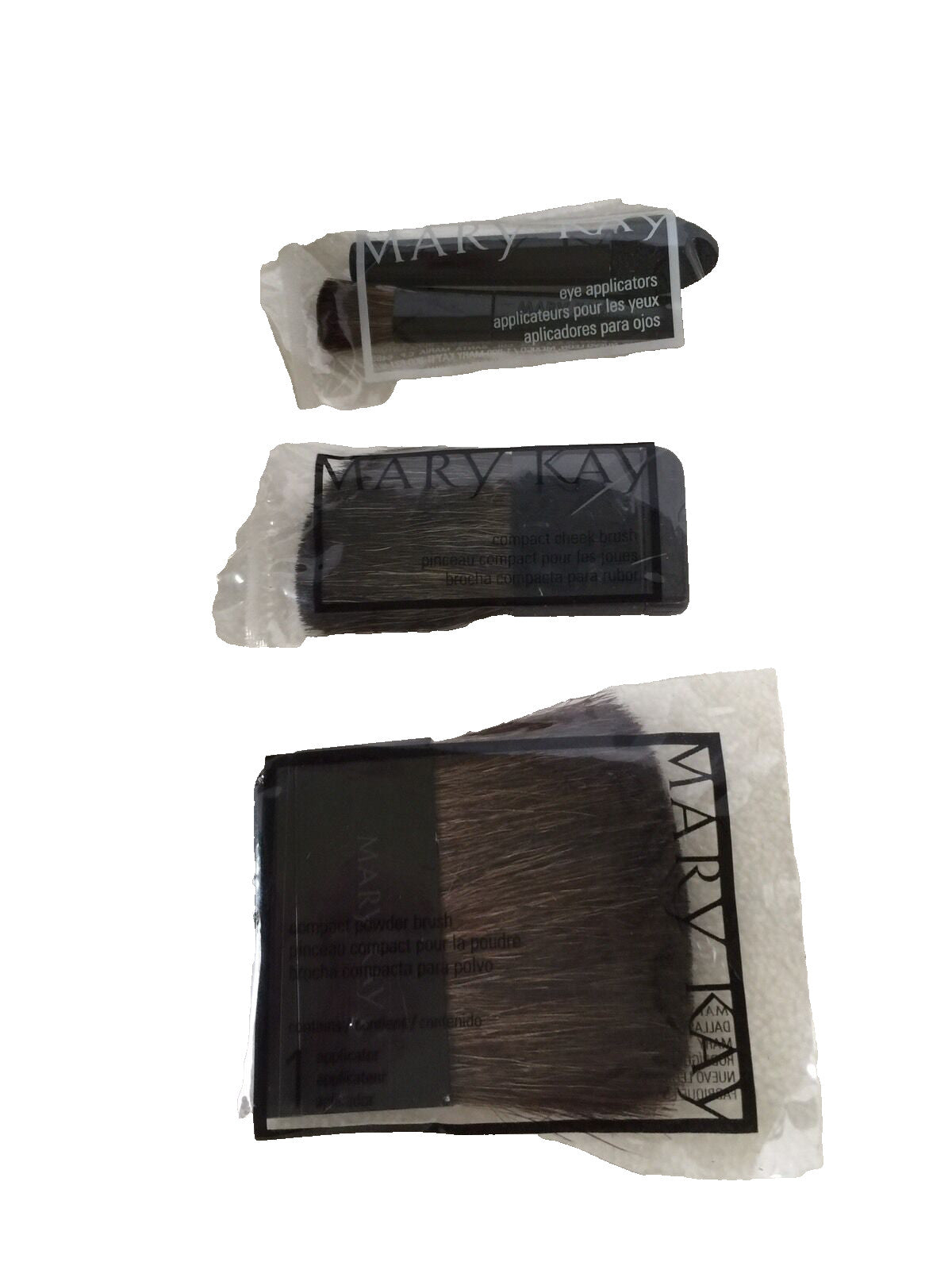 Compact Brush Set for Makeup Powder Cheek & Eye Applications