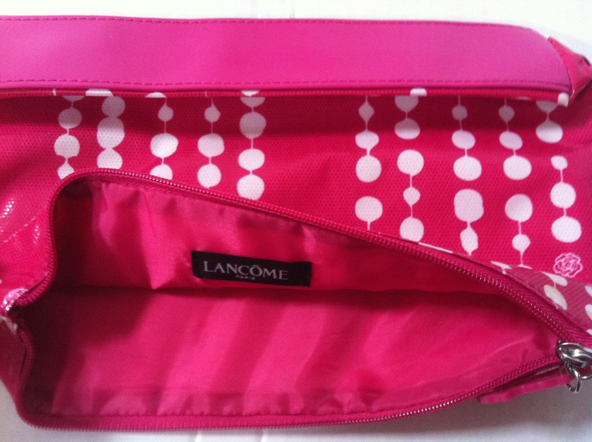 Pink Polka Dot Cosmetic Bag Purse for Travel & Makeup Organizer