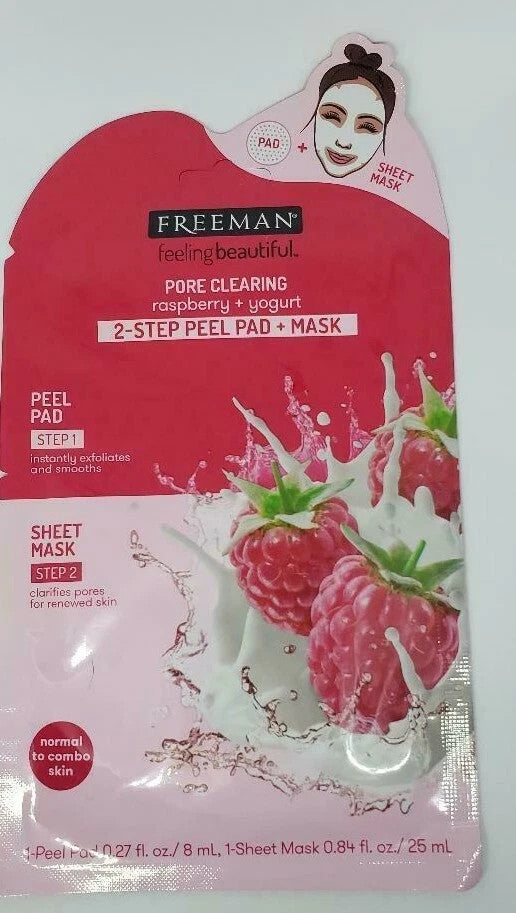 Pore Clearing 2-Step Peel Pad + Mask with Raspberry & Yogurt - 3 Pack