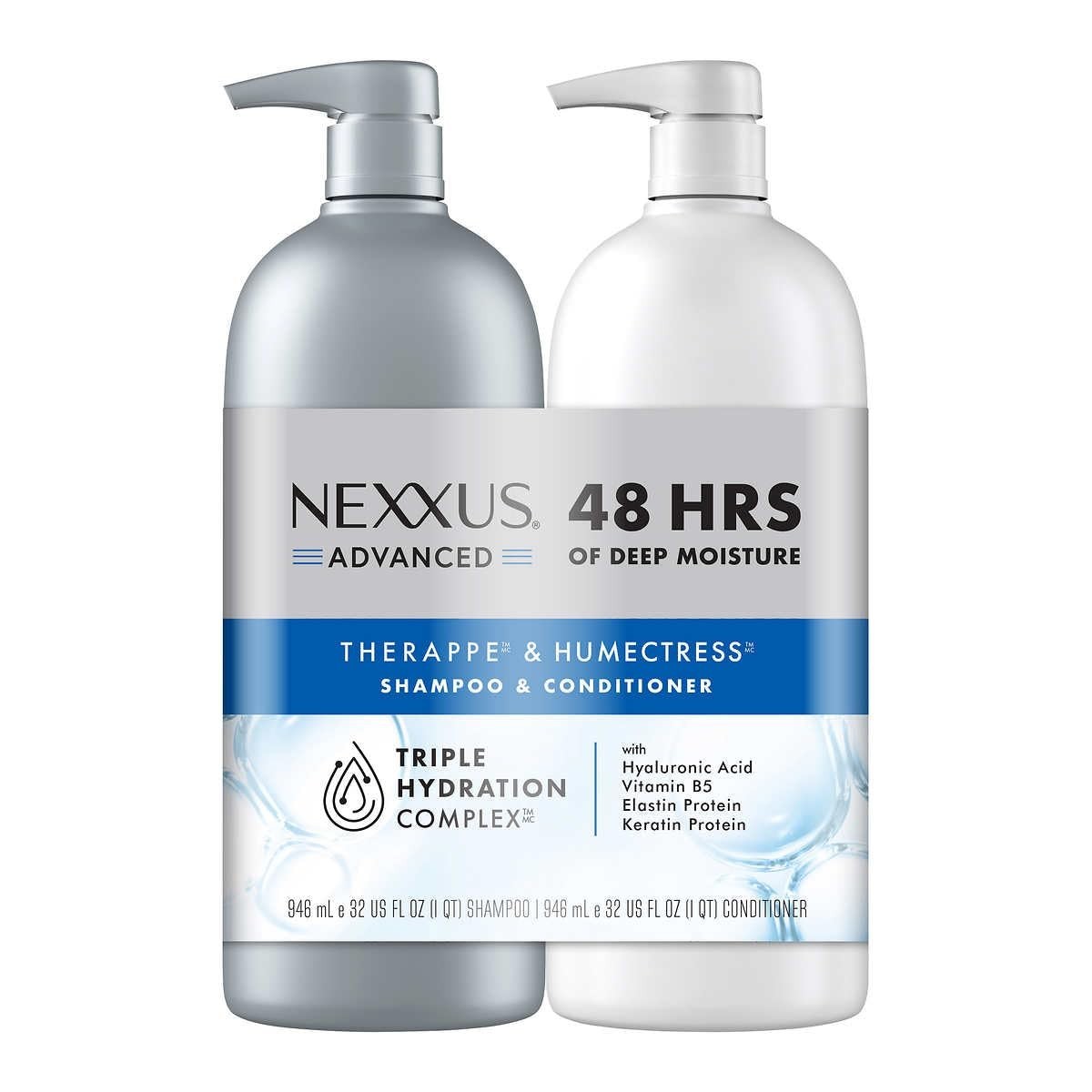 Hydrating Shampoo & Conditioner Set - 32 Fl Oz Pack of 2 for Deep Moisture