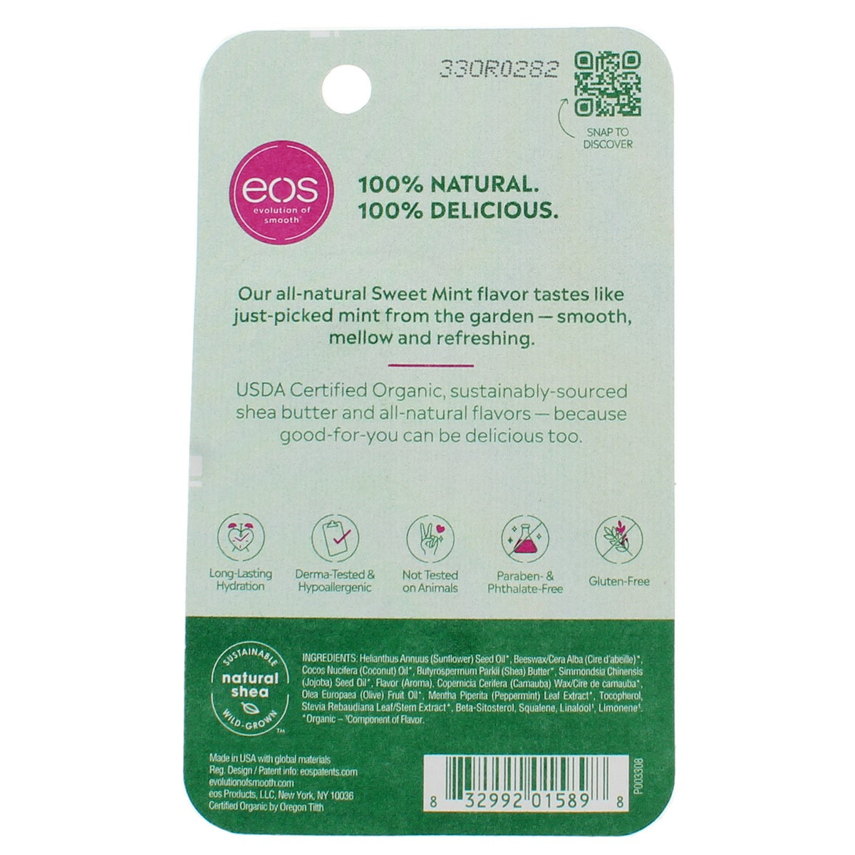 Natural Shea Lip Balm Stick with Sweet Mint - Hydrating & Organic