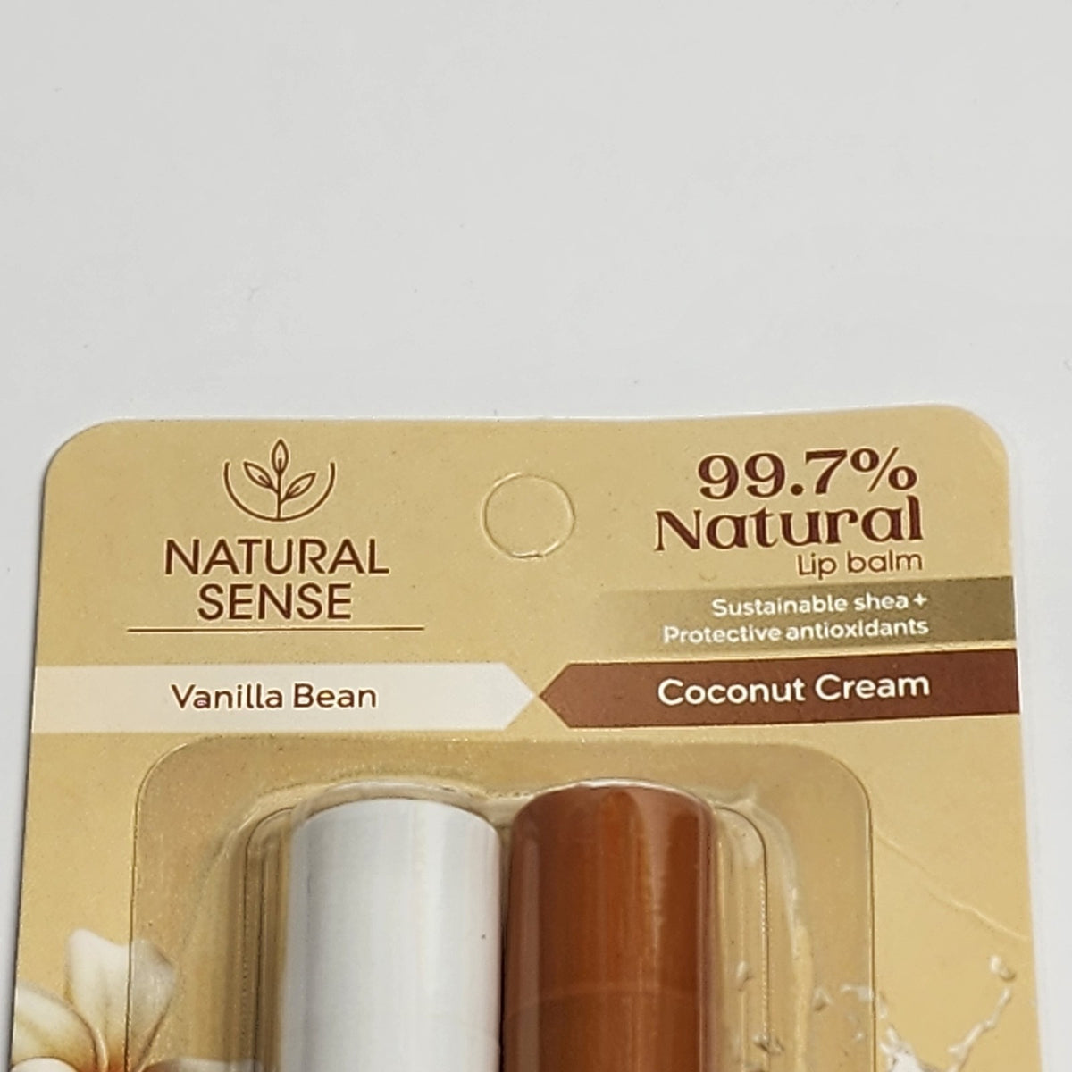 Natural Sense 4 Pack Lip Balm Set - Vanilla, Coconut, Strawberry & Peach