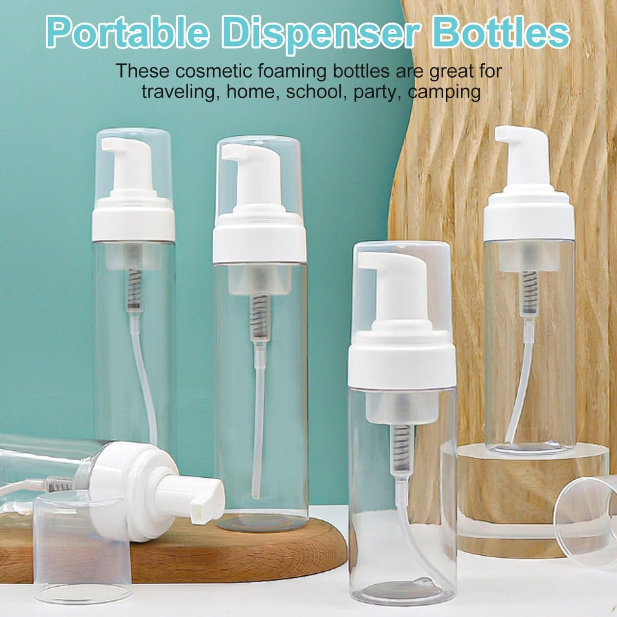 3 Pack 100ML Clear Plastic Foam Soap Dispensers with Spray Pump