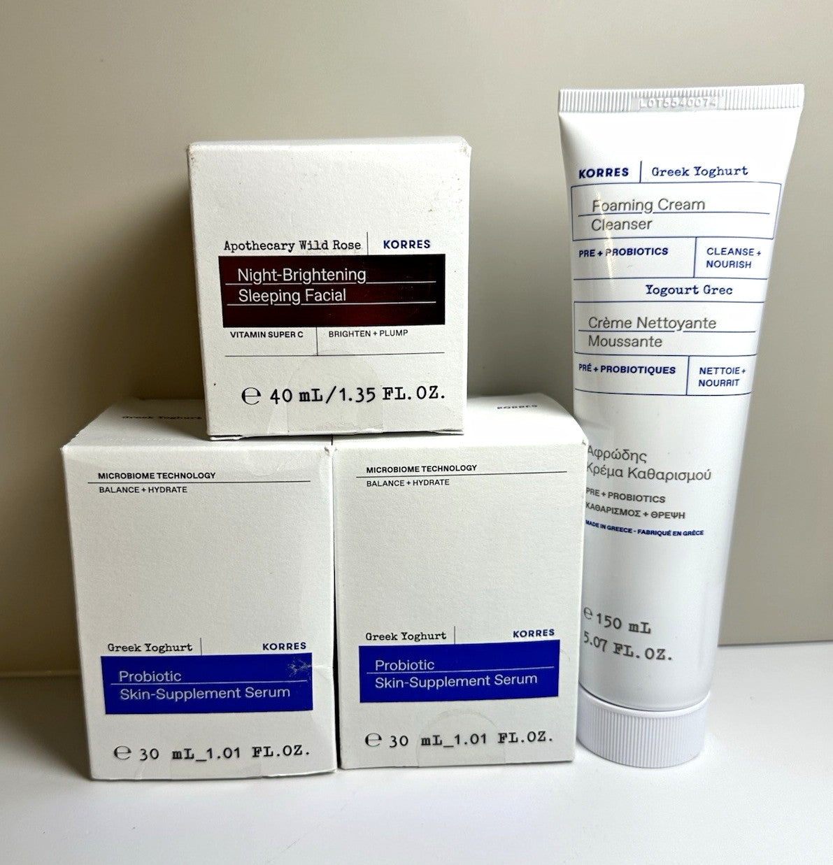 Foaming Facial Cleanser & Probiotic Serum Set - Brightening Night Face Mask