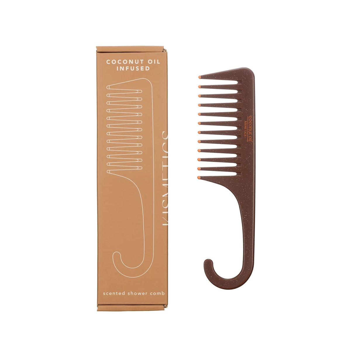 Coconut Oil Infused Wide Tooth Shower Comb for Detangling & Frizz Control