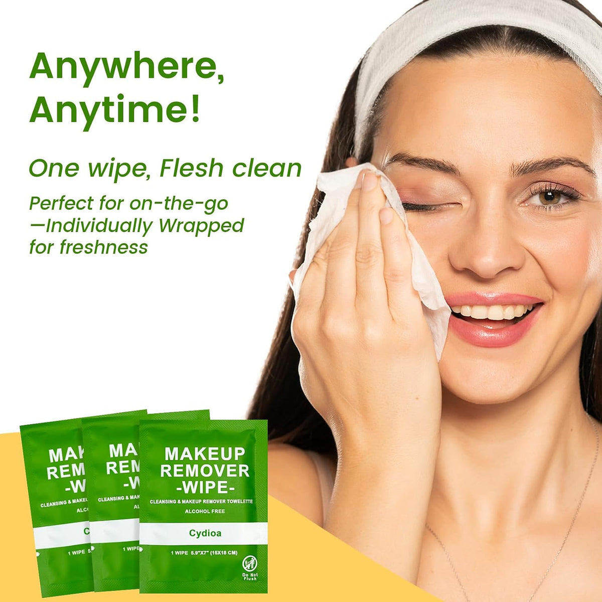 Gentle Makeup Remover Wipes Bulk Pack of 50 for Travel & Daily Use