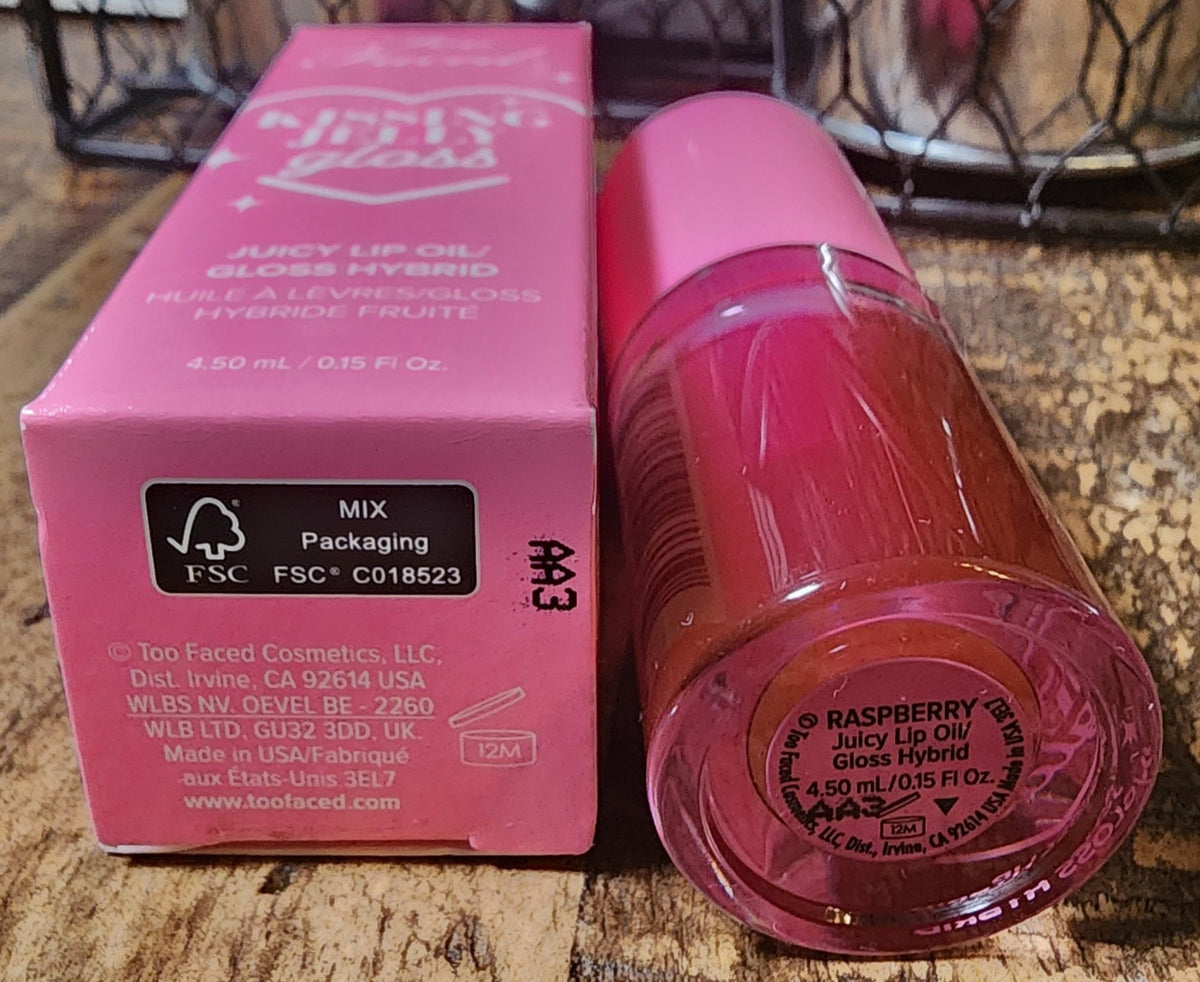 Non-Sticky Lip Oil Gloss - Raspberry Hydrating Lip Shine 4.5mL