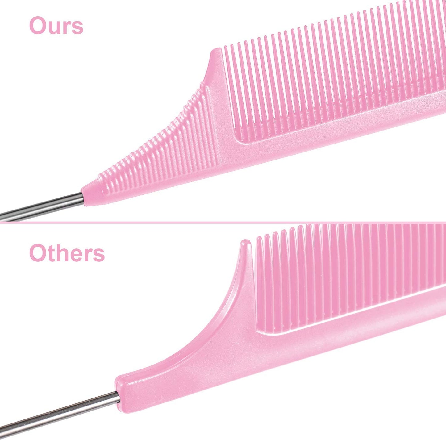 Heat-Resistant Carbon Fiber Teasing Comb Pack - Hair Styling & Backcombing Tool