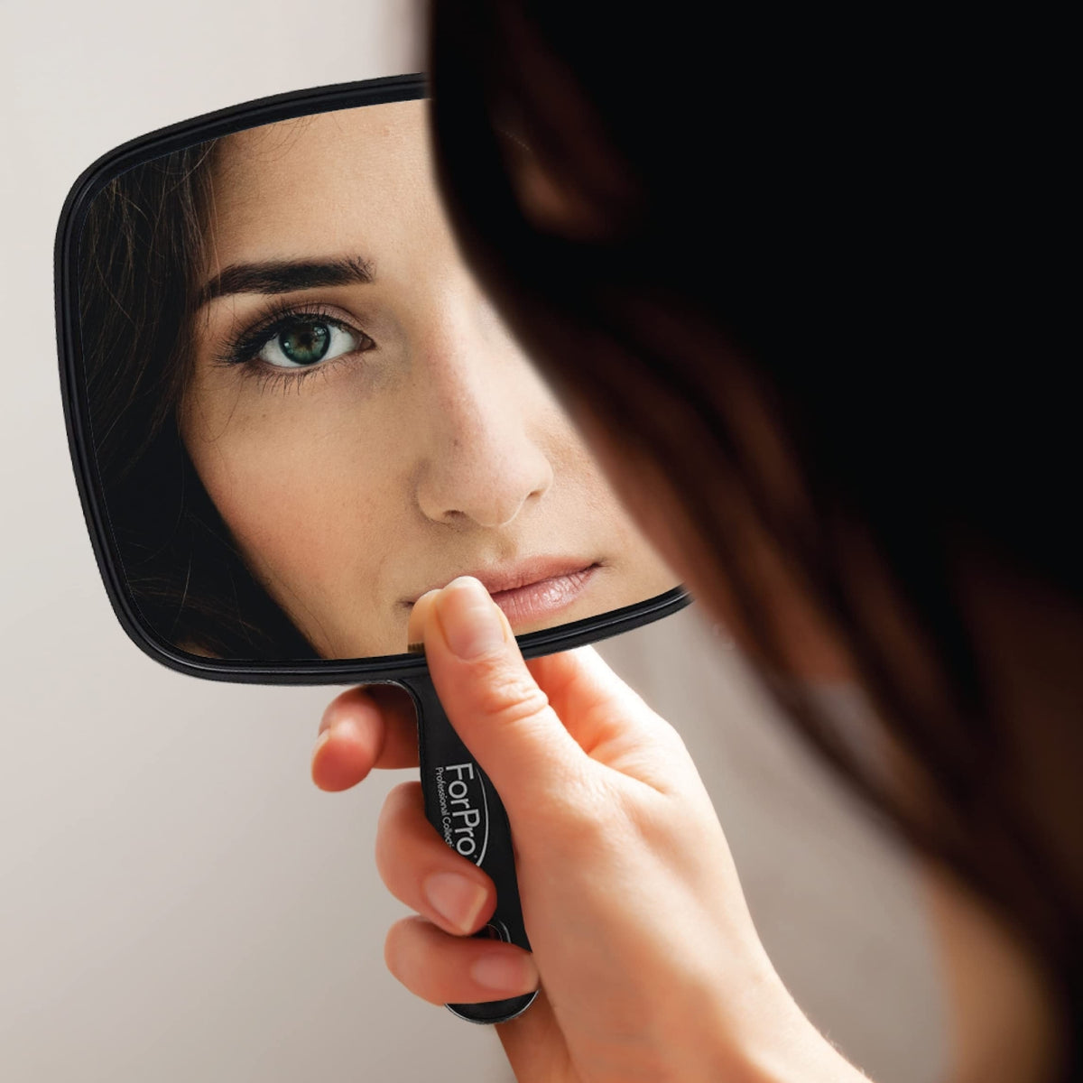 Extra Large Hand Mirror with Handle - 9 x 12 Inches, Distortion-Free Reflection