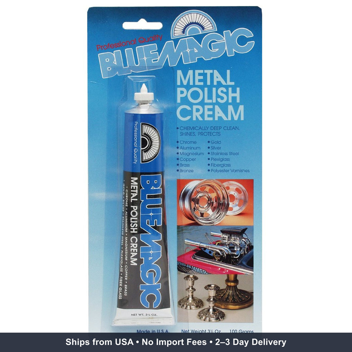 Metal Polish Cream for Brass Copper Silver Aluminum Stainless Steel Gold - 3.5 oz
