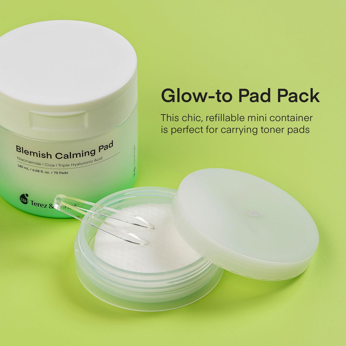 Travel Reusable Skincare Container for Toner Pads & Eye Patches - Leak Proof & Compact