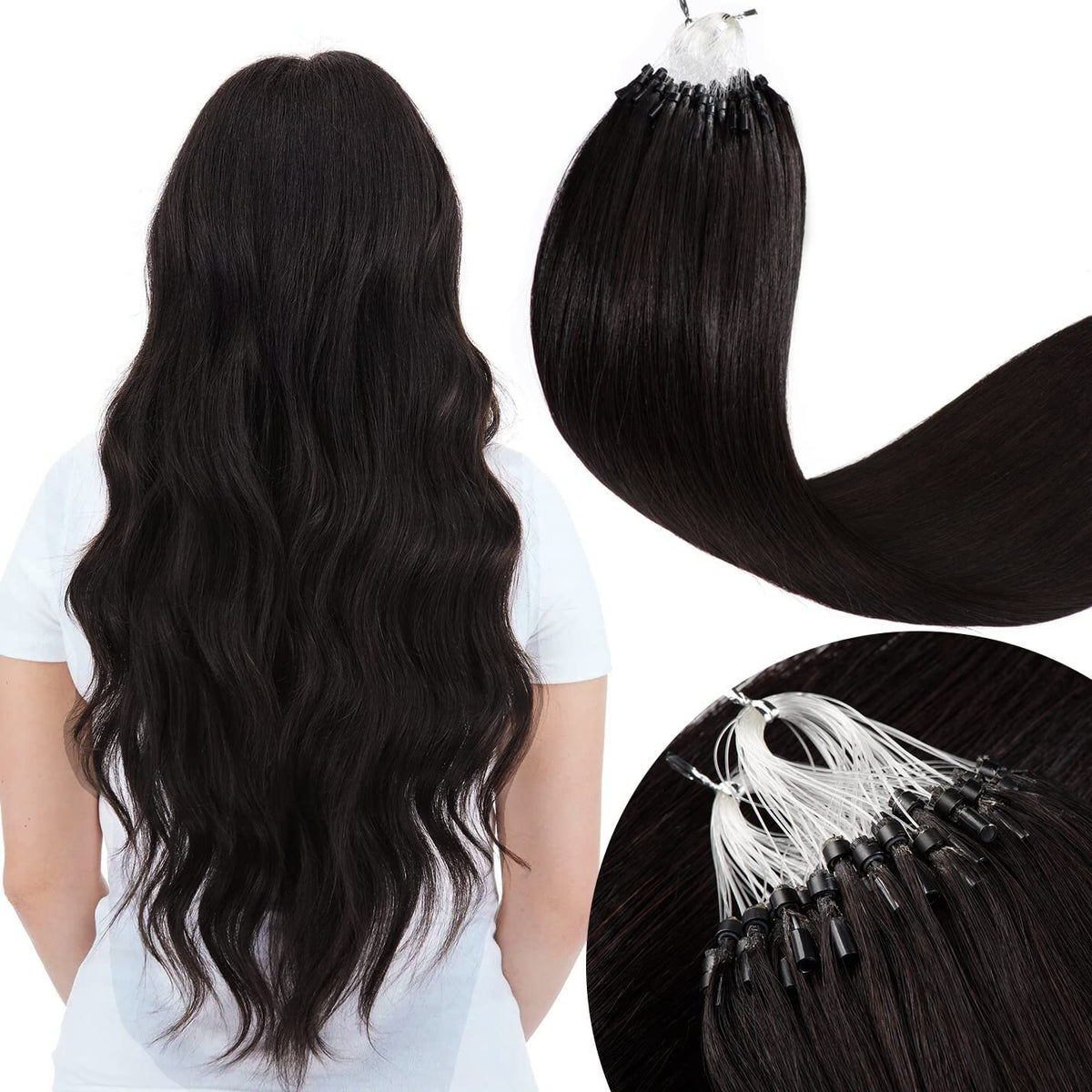 Micro Loop Hair Extensions - Real Human Hair Beads & Link Remy Russian Hair