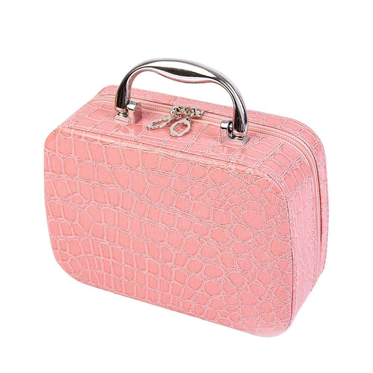 Portable Makeup Box with Mirror - Compact Cosmetic Organizer for Travel & Home