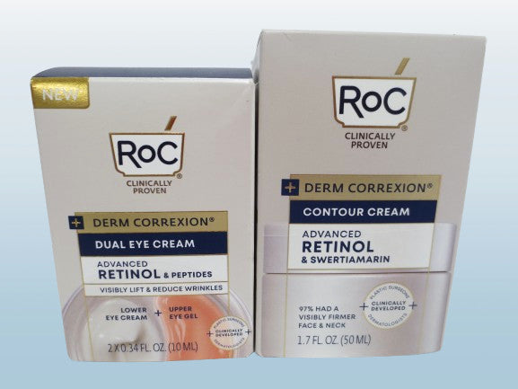 Dual Eye Cream & Contour Cream Set with Advanced Retinol - 1.7 oz 2-Pack