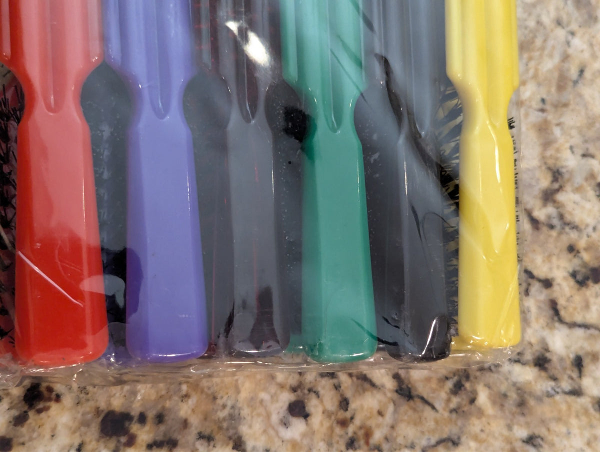 Eden 12 Pack Small Plastic Assorted 6" Hair Brushes #CL70M