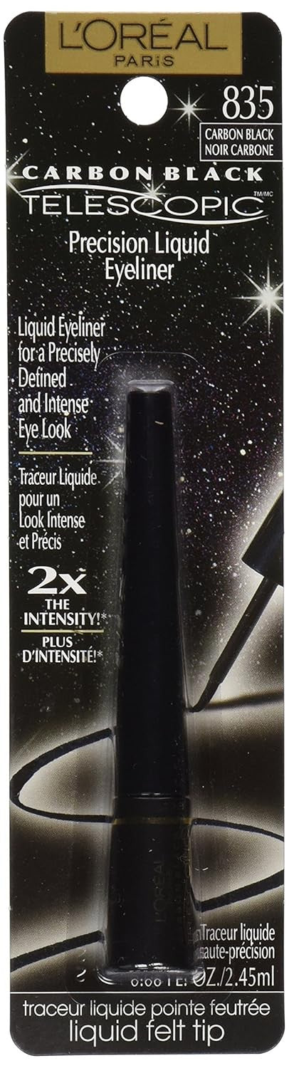 Liquid Eyeliner Pen - Carbon Black, Precise Felt Tip, Smudge-Proof, Long-Lasting 0.08 Oz