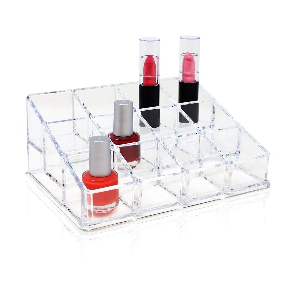 Acrylic Nail Polish Organizer 12 Compartments Makeup & Craft Storage