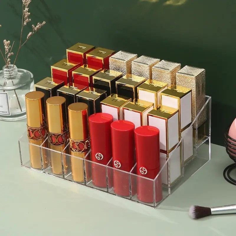 24 Slot Acrylic Lipstick Organizer Makeup Storage Case Stand