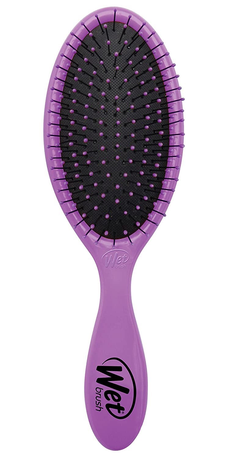 Detangler Hair Brush for Wet & Dry Hair - Gentle Flexible Bristles - Purple