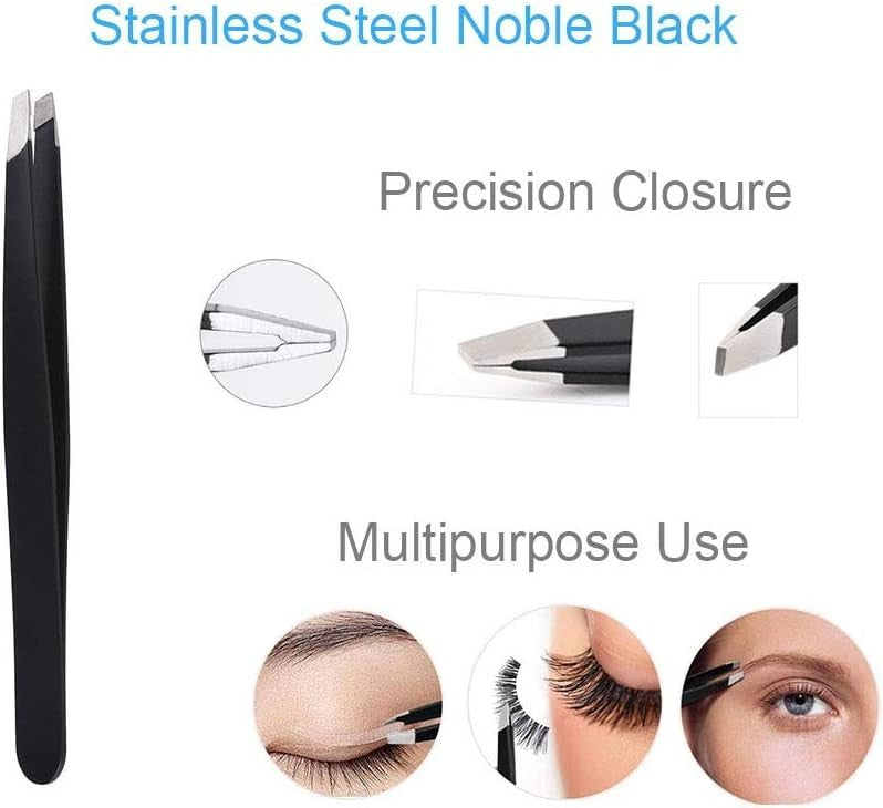 5-in-1 Eyebrow Grooming Kit - Stainless Steel Tweezers, Scissors, Razor