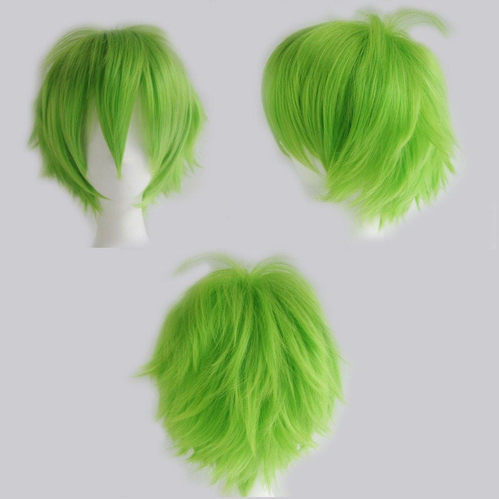 Anime Cosplay Wigs Short Straight Heat-Resistant Synthetic Hair Costume Accessory