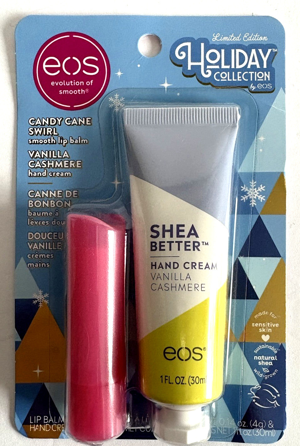 EOS Candy Cane Swirl Lip Balm & Vanilla Cashmere Hand Cream Holiday Set