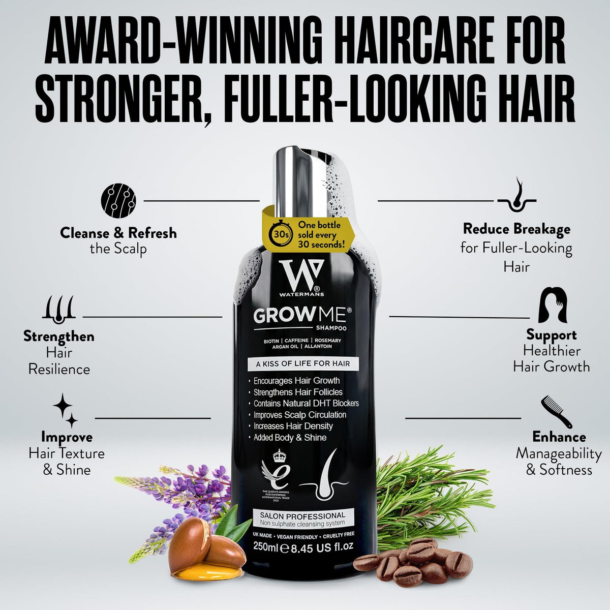 Organic Hair Growth Shampoo – Biotin, Rosemary & Argan Oil